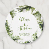 Custom Bedankt Palm Leaves Tropical Wedding Bedankjes Labels (Voorkant)
