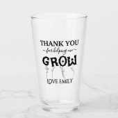 Custom Bedankt voor het helpen groeien Gift Glas (Voorkant)