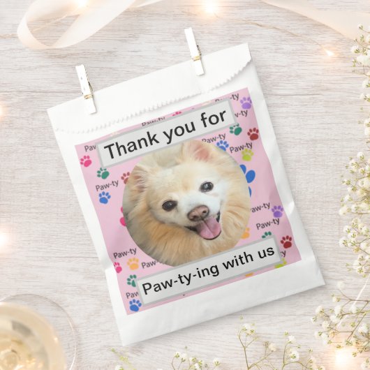 Custom Bedankt voor Paw-ty-ing Bedankzakje (Geknipt)
