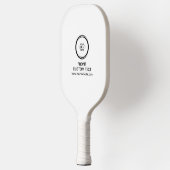 Custom Bedrijf Business Logo Tekst Black Stripe Pickleball Paddle (Links)