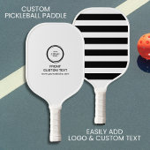 Custom Bedrijf Business Logo Tekst Black Stripe Pickleball Paddle