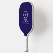 Custom Bedrijf Business Logo Text Blue Stripe Pickleball Paddle (Links)