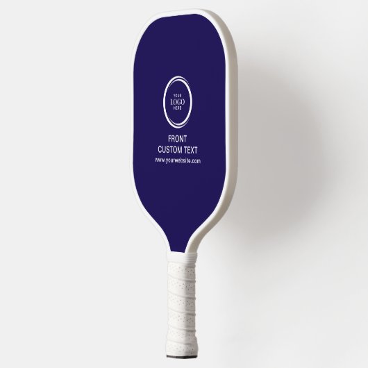 Custom Bedrijf Business Logo Text Blue Stripe Pickleball Paddle (Links)