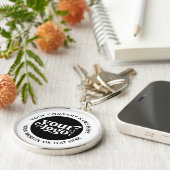 Custom Bedrijf Business Logo Text Modern Sleutelhanger (Zijkant)