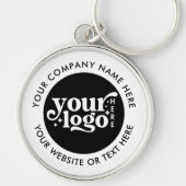 Custom Bedrijf Business Logo Text Modern Sleutelhanger (Voorkant)