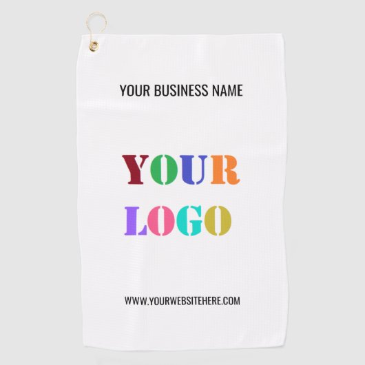 Custom Bedrijf Logo Tekst Golfhanddoek Sjabloon (Voorkant)