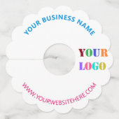 Custom Bedrijf Logo Tekst Wijnglas Label Sjabloon (Voorkant)