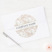 Custom Bedrijfsnaam Blush Pink Floral Sticker (Envelop)