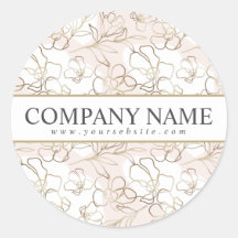 Custom Bedrijfsnaam Blush Pink Floral Sticker