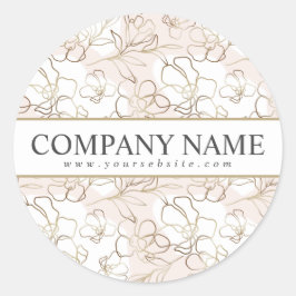 Custom Bedrijfsnaam Blush Pink Floral Sticker