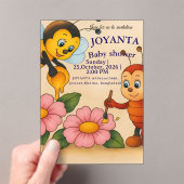 Custom bee baby shower  acryl uitnodigingen (Insitu (Draagbaar))