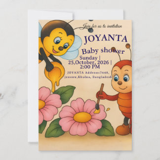 Custom bee baby shower  save the date