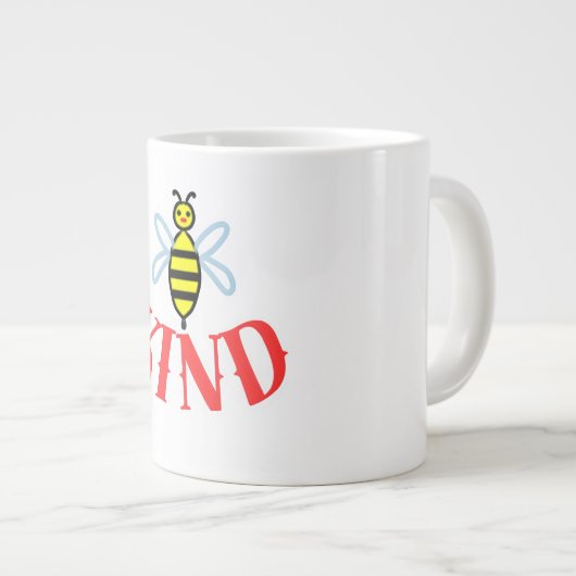 Custom Bee Kind Personalized Gift  Grote Koffiekop (Voorkant rechts)