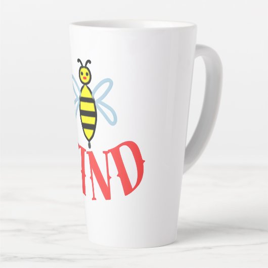 Custom Bee Kind Personalized Gift  Latte Mok (Rechterhoek)