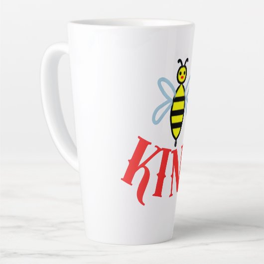 Custom Bee Kind Personalized Gift  Latte Mok (Linkerhoek)