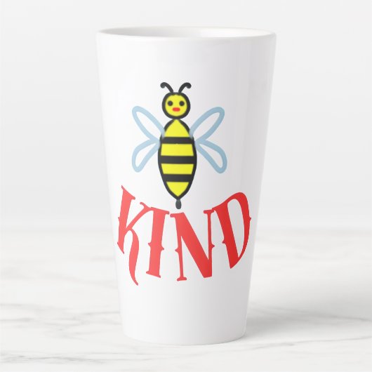 Custom Bee Kind Personalized Gift  Latte Mok (Voorkant)