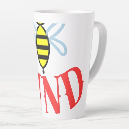 Custom Bee Kind Personalized Gift  Latte Mok (Rechterhoek)