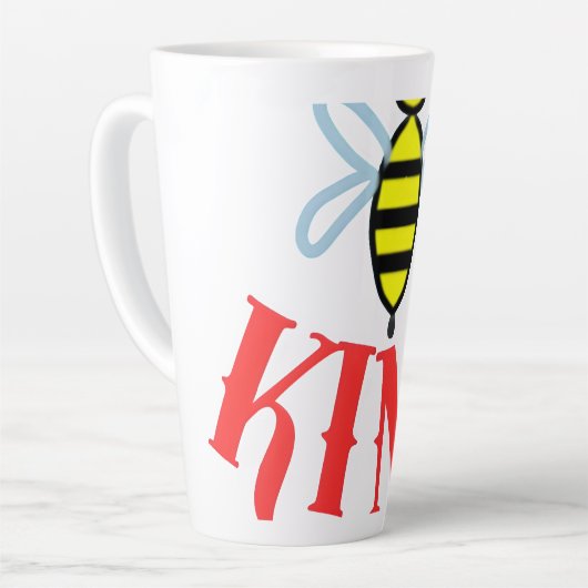 Custom Bee Kind Personalized Gift  Latte Mok (Linkerhoek)