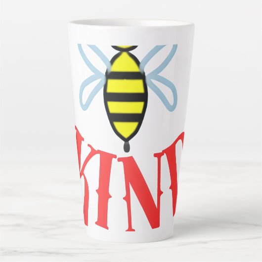 Custom Bee Kind Personalized Gift  Latte Mok (Voorkant)