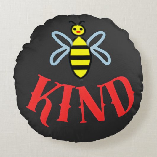 Custom Bee Kind Personalized Gift T-Shirt Rond Kussen (Voorkant)