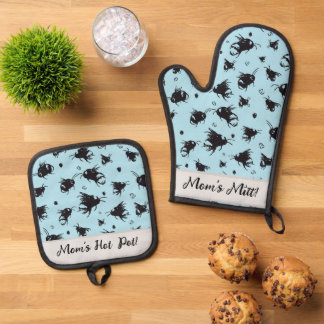 Custom Bee Oven Mitt & Pot Holder Set voor haar
