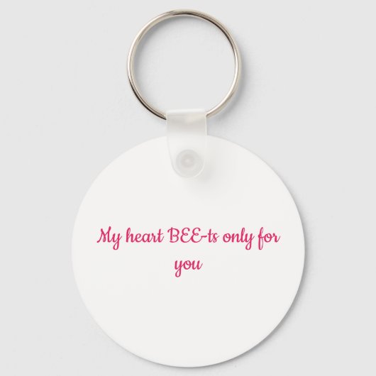 Custom bee Valentine 's Sleutelhanger (Achterkant)