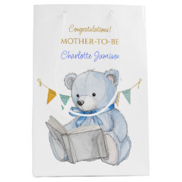 Custom Beer het lezen van een boek Dank u Baby sho Medium Cadeauzakje