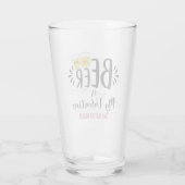 CUSTOM Beer is mijn Valentijn Funny Anti-Valentine Glas (Achterkant)