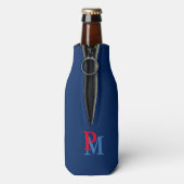 Custom Beer Monogram (naam & initialen), nautisch Flesjeskoeler (Fles Achterkant)