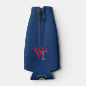 Custom Beer Monogram (naam & initialen) op blauw Flesjeskoeler (Achterkant)