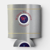 Custom Beer Monogram (naam & initialen) op zilver Blikjeskoeler (Achterkant)