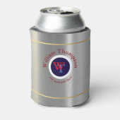 Custom Beer Monogram (naam & initialen) op zilver Blikjeskoeler (Blikje Achterkant)