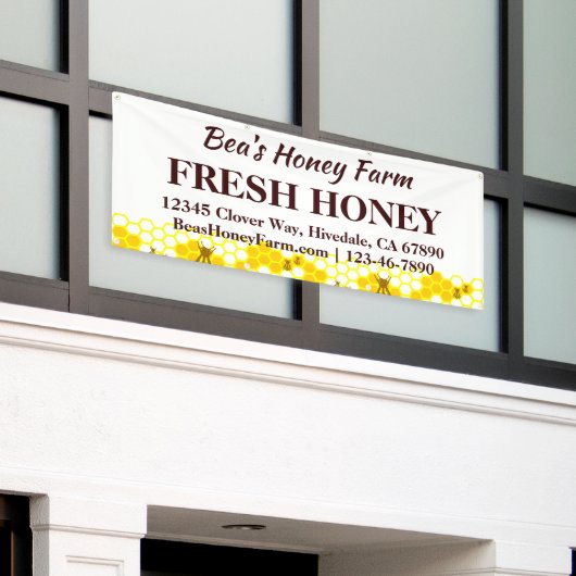 Custom Bees Honey Boerderij 6' Display Banner (Buitenkant Gebouw)