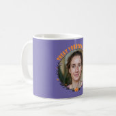 Custom "Behandel jezelf goed" Paarse Koffiemok (Voorkant links)