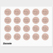Custom Beige Blush Bedankt voor je huwelijk Ronde Sticker (Vel)