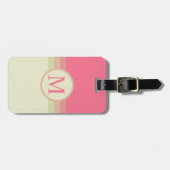 Custom Beige Bord geel roze kleurenblok Bagagelabel (Voorkant horizontaal)