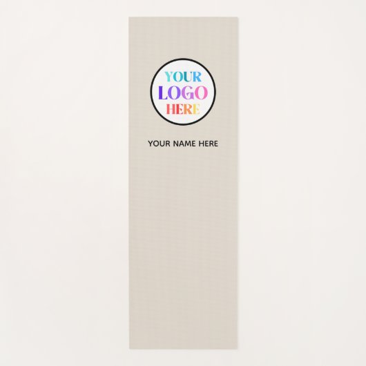 Custom Beige Business Logo Name Yogamat (Voorkant)