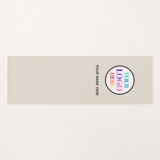 Custom Beige Business Logo Name Yogamat (Voorkant (horizontaal))