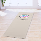 Custom Beige Business Logo Name Yogamat
