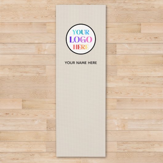 Custom Beige Business Logo Name Yogamat