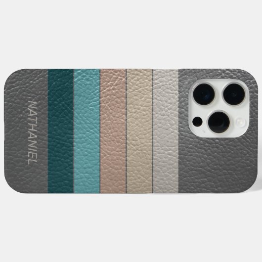 Custom Beige Grijs Aqua Blue Blauwgroen Groene Str Case-Mate iPhone Case (Achterkant (horizontaal))