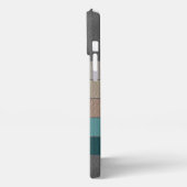 Custom Beige Grijs Aqua Blue Blauwgroen Groene Str iPhone Hoesje (Linkerkant)