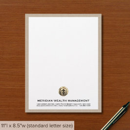 Custom Beige Linnen Print Letterhead Briefhoofd