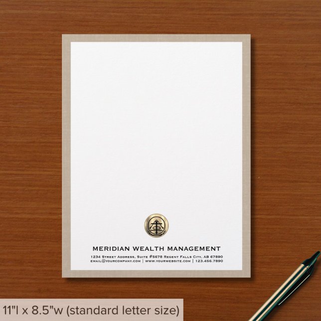 Custom Beige Linnen Print Letterhead Briefhoofd (Creator heeft geüpload)