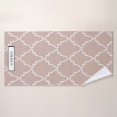 Custom Beige Moroccan Lattice Pattern Badhanddoek (Badhanddoek)