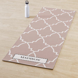Custom Beige Moroccan Lattice Pattern Yogamat