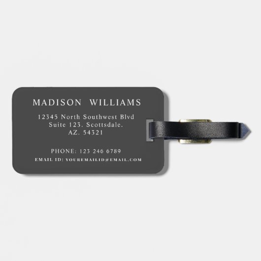 Custom Beige Peach Roze Grijs Zwart Aztec Patroon Bagagelabel (Achterkant horizontaal)