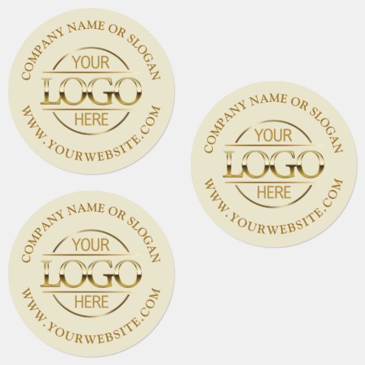 Custom Beige Promotional Company Business Logo Labels (Groep)