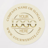 Custom Beige Promotional Company Business Logo Labels (Design 1)