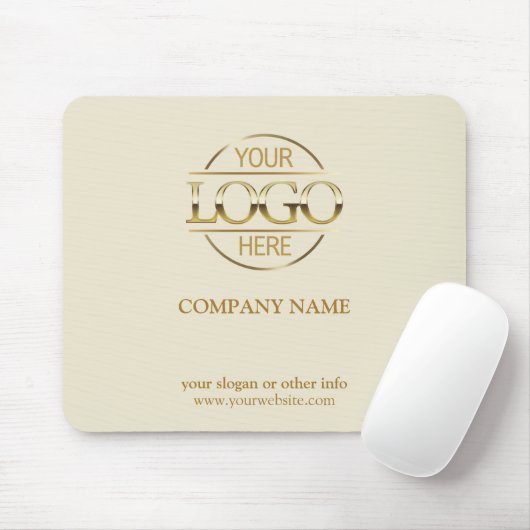 Custom Beige Promotional Company Business Logo Muismat (Met muis)